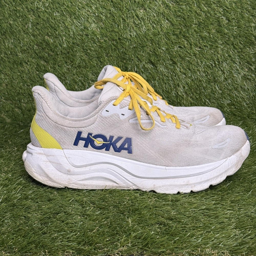 Hoka One One Arahi 8 Men Size 13 D Running Shoes Road Grey Yellow 1168690 SSTC